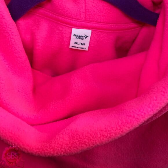 Old Navy Micro Performance Fleece Funnel-Neck Tunic for Girls XXL Neon Pink - Picture 4 of 5